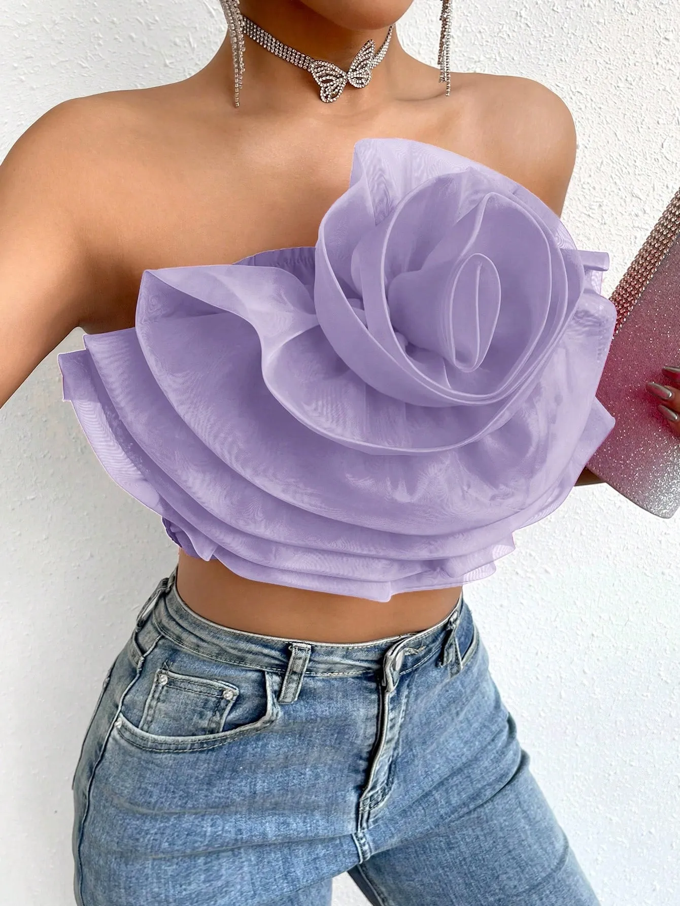 Love Story Rose Crop Tube Top