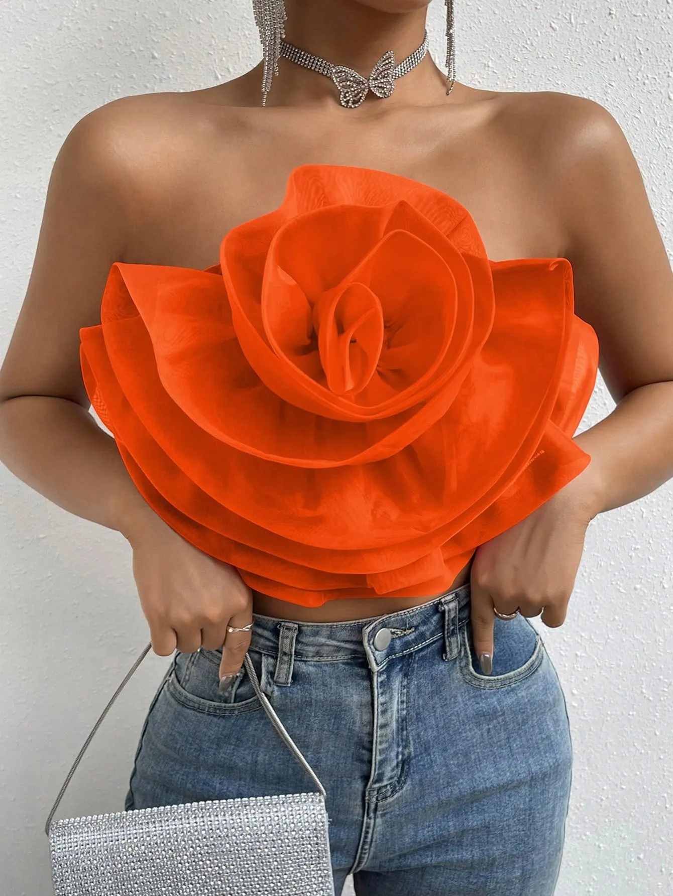 Love Story Rose Crop Tube Top