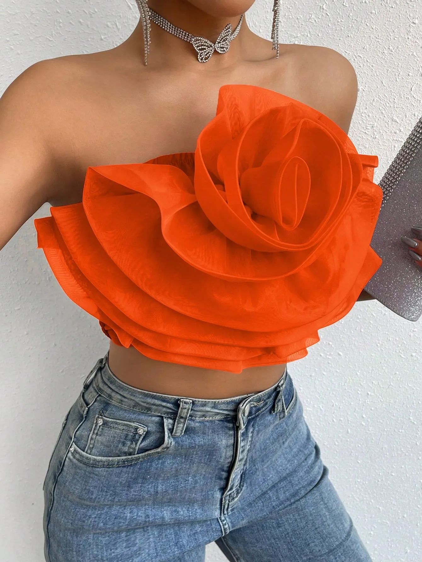 Love Story Rose Crop Tube Top