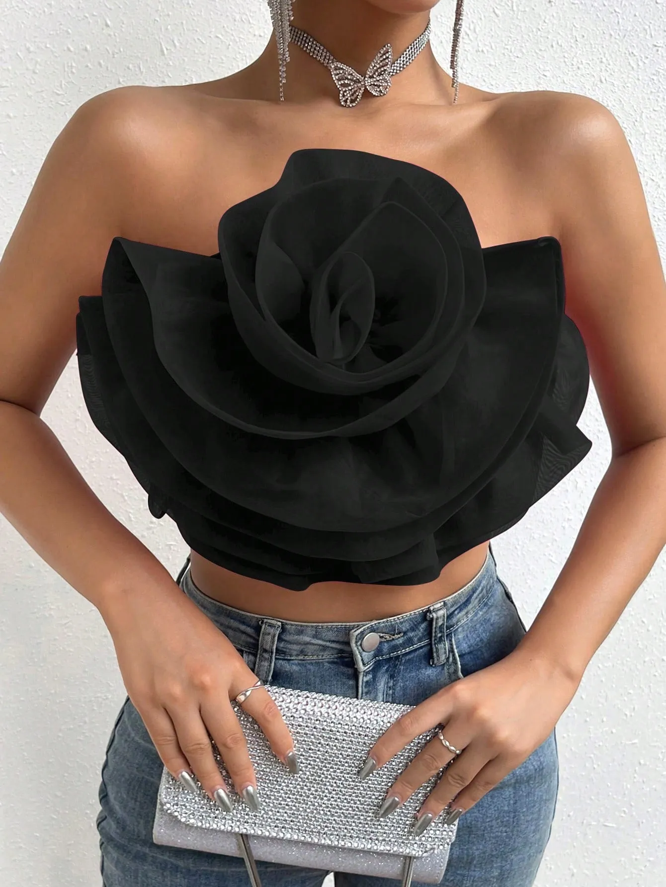 Love Story Rose Crop Tube Top