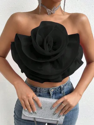 Love Story Rose Crop Tube Top