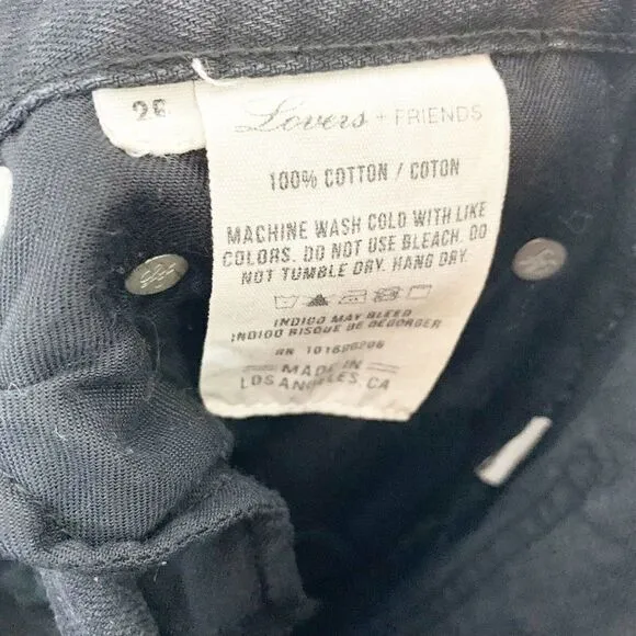 Lovers and Friends Women's Ezra Distressed Jeans in Gramercy Black Size 26