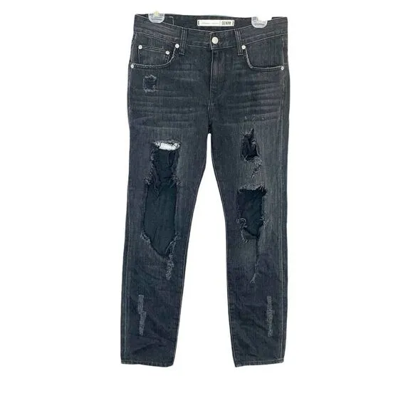 Lovers and Friends Women's Ezra Distressed Jeans in Gramercy Black Size 26