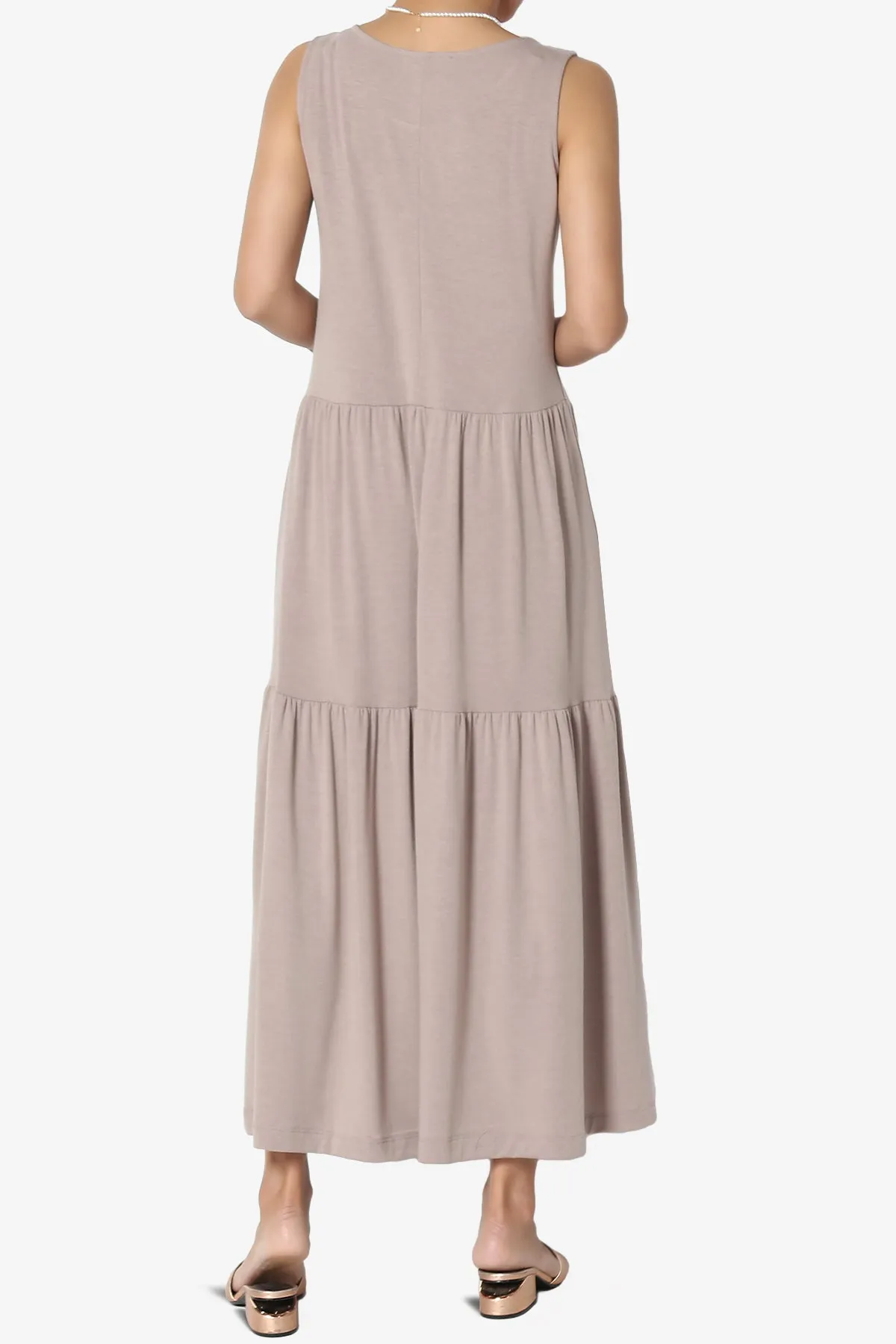 Macie Sleeveless Tiered Jersey Long Midi Dress