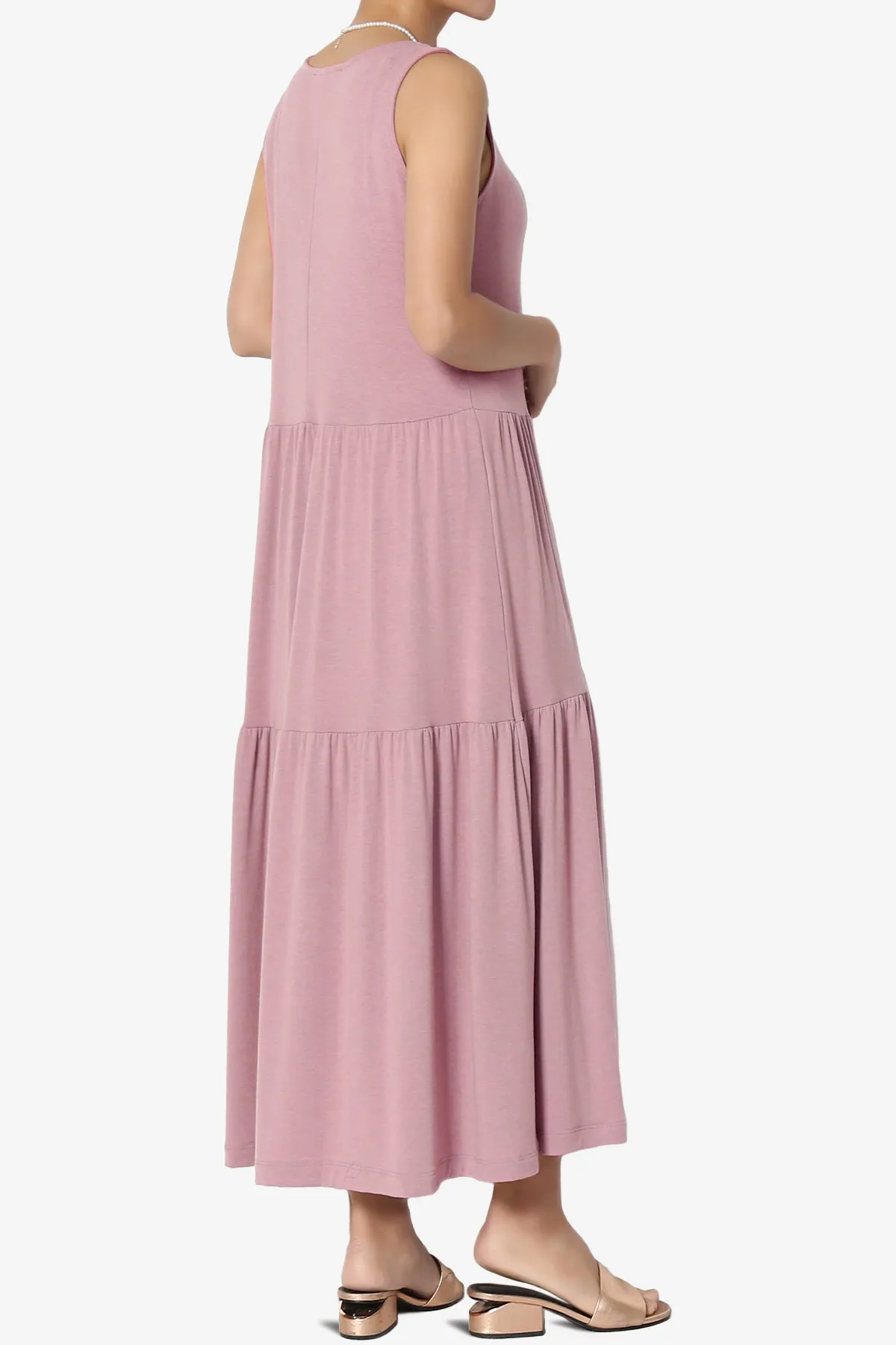 Macie Sleeveless Tiered Jersey Long Midi Dress