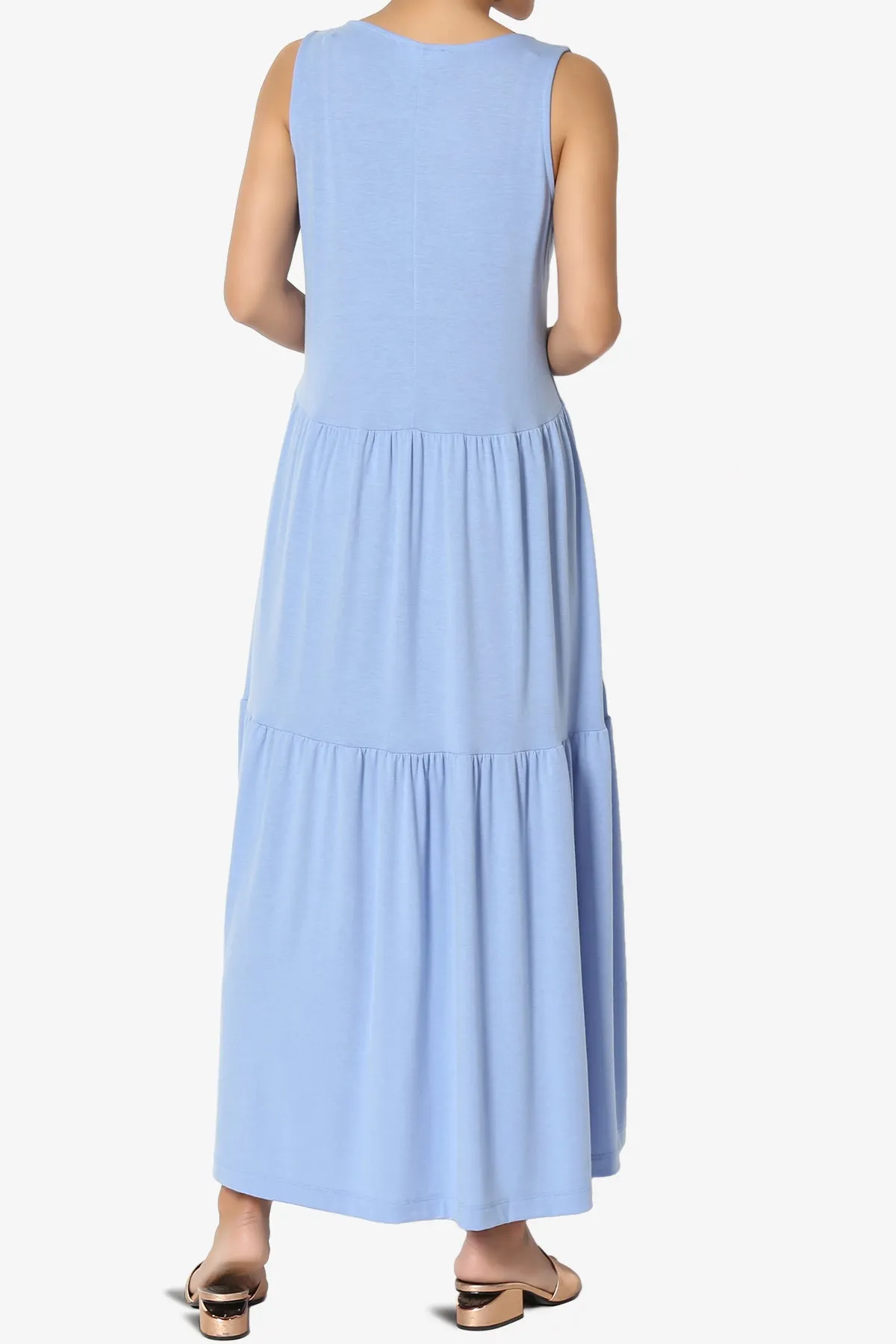 Macie Sleeveless Tiered Jersey Long Midi Dress