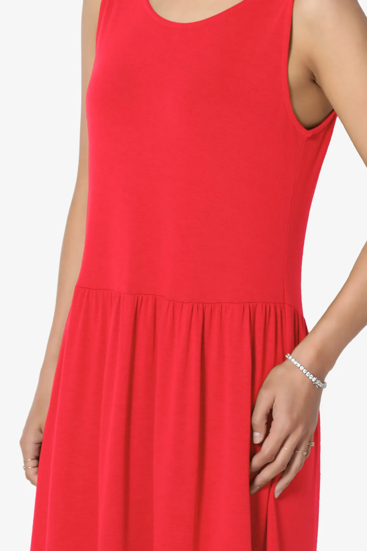 Macie Sleeveless Tiered Jersey Long Midi Dress