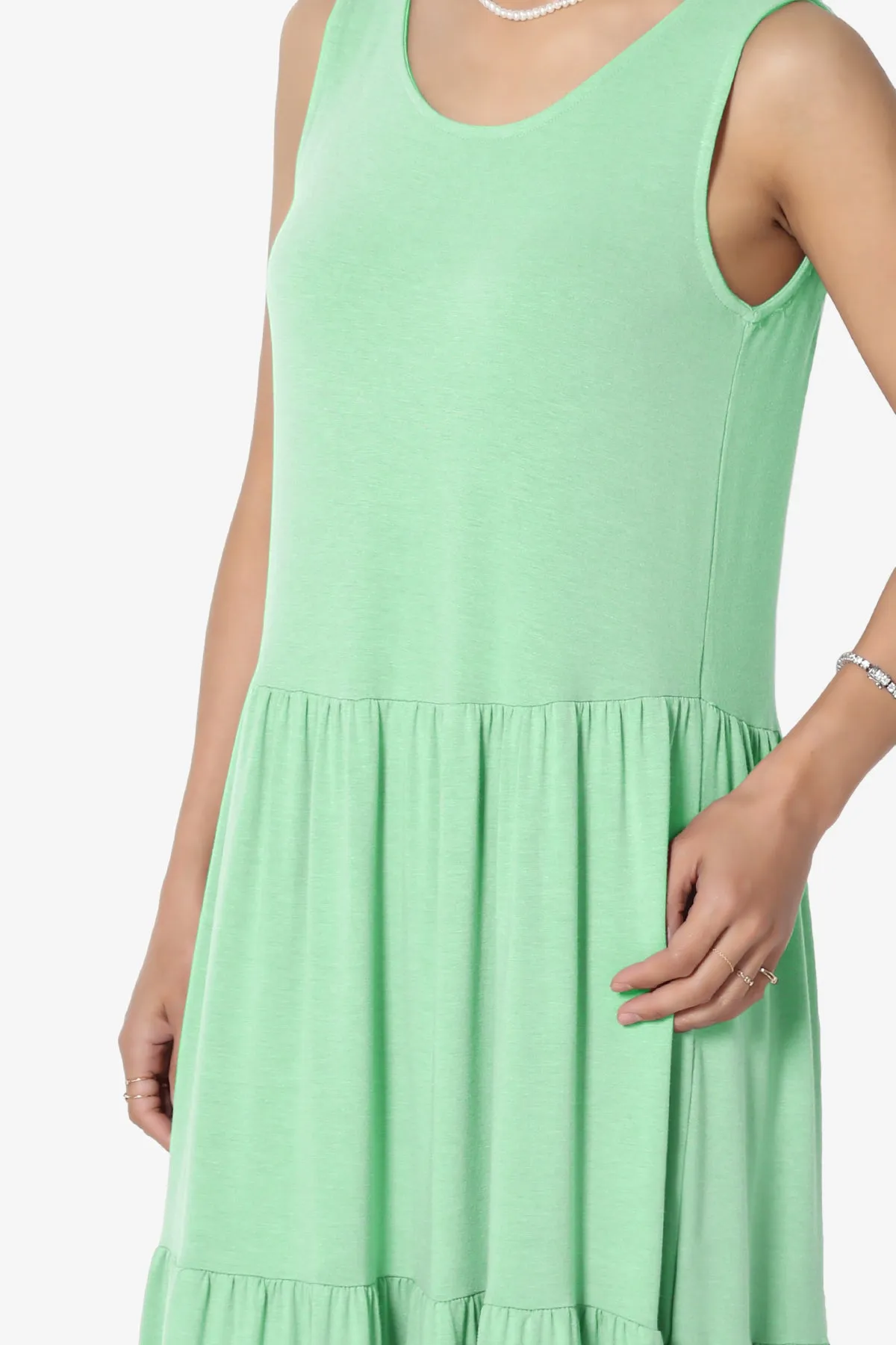 Macie Sleeveless Tiered Jersey Long Midi Dress
