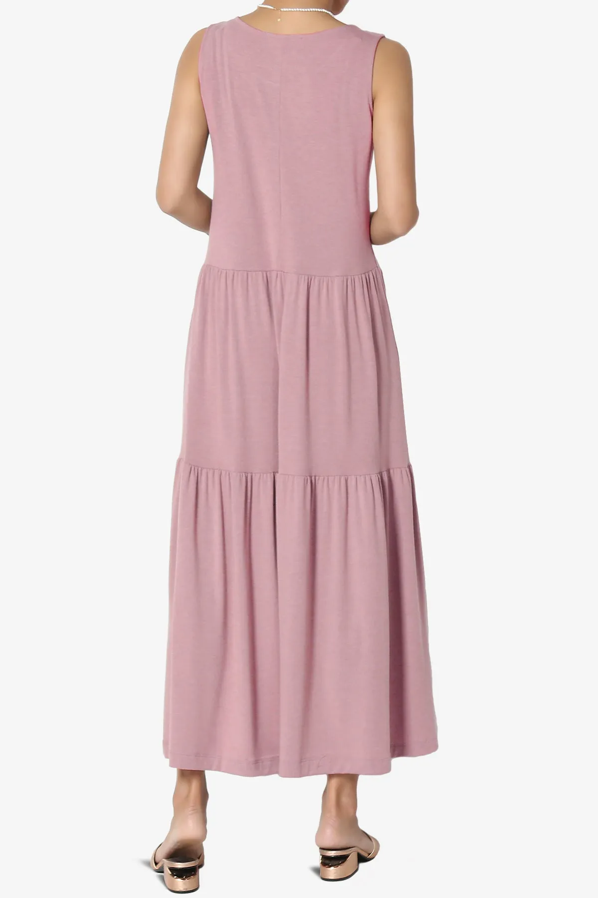 Macie Sleeveless Tiered Jersey Long Midi Dress