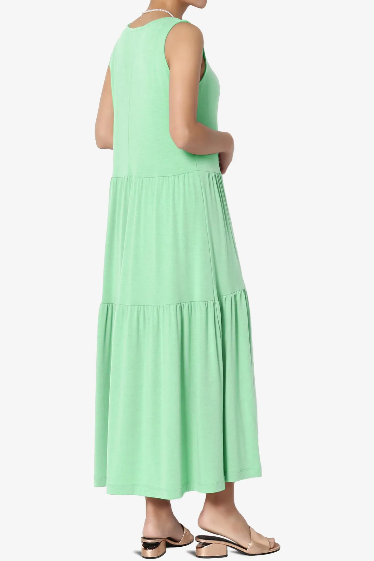 Macie Sleeveless Tiered Jersey Long Midi Dress