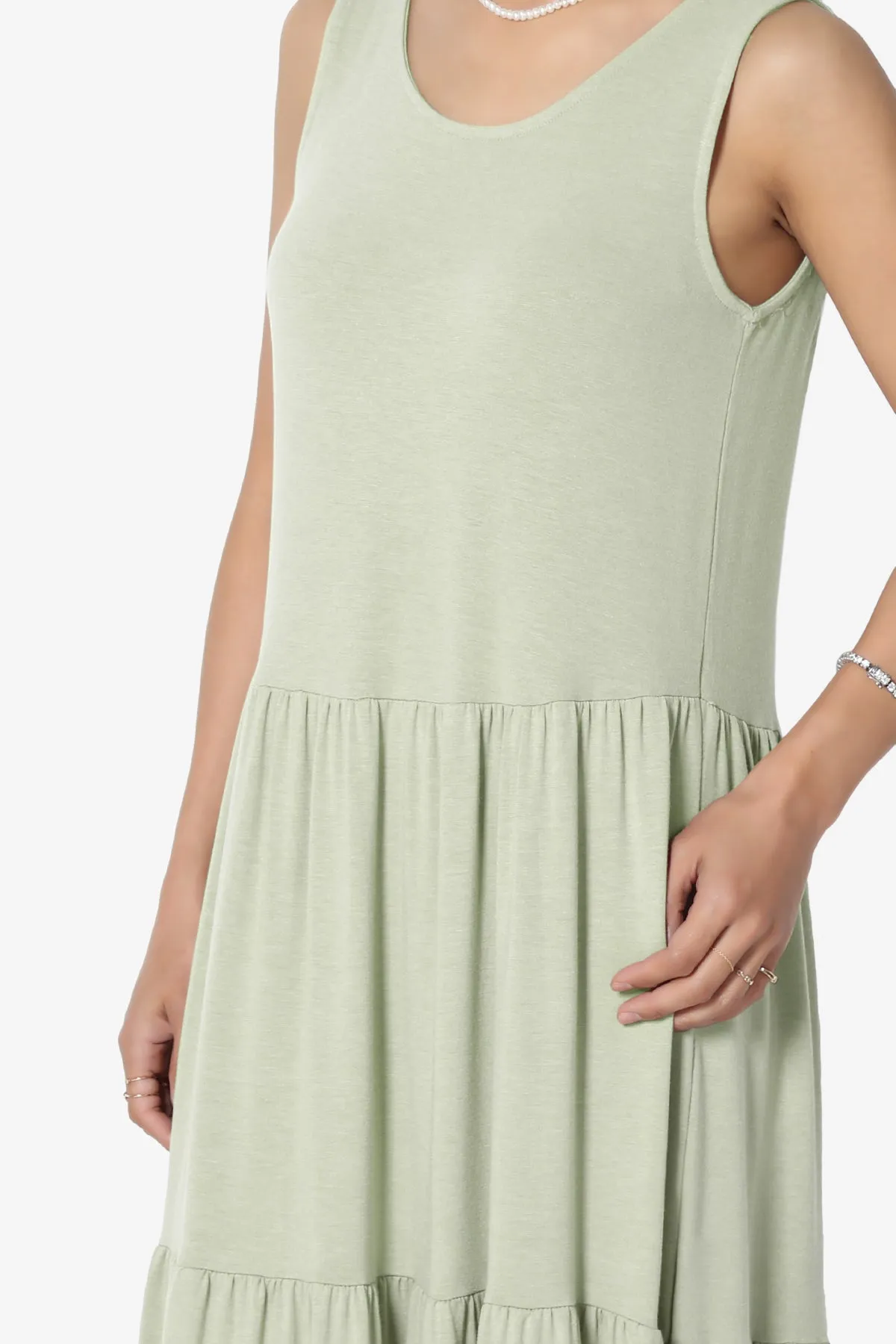 Macie Sleeveless Tiered Jersey Long Midi Dress