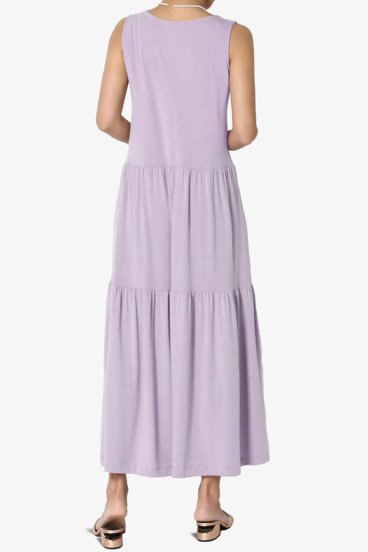 Macie Sleeveless Tiered Jersey Long Midi Dress