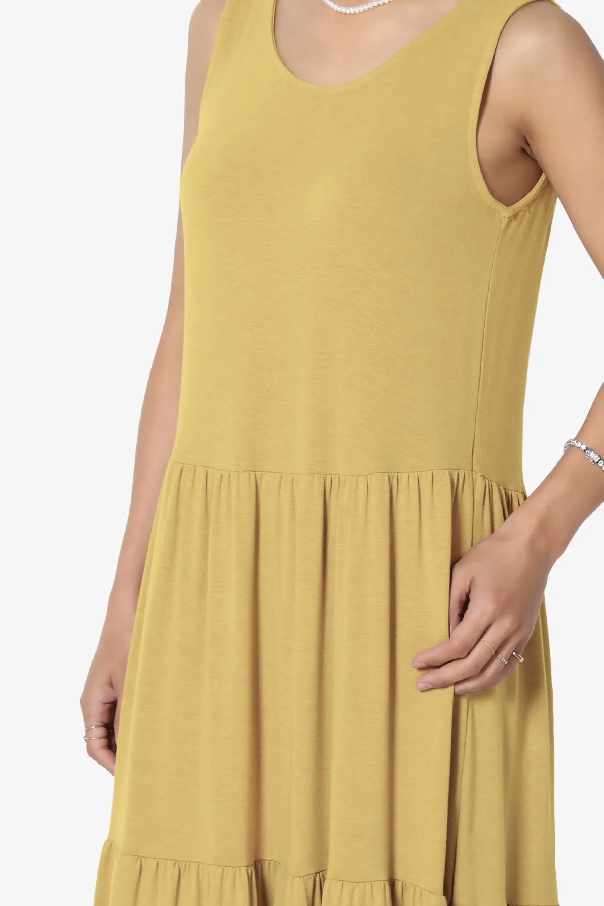 Macie Sleeveless Tiered Jersey Long Midi Dress