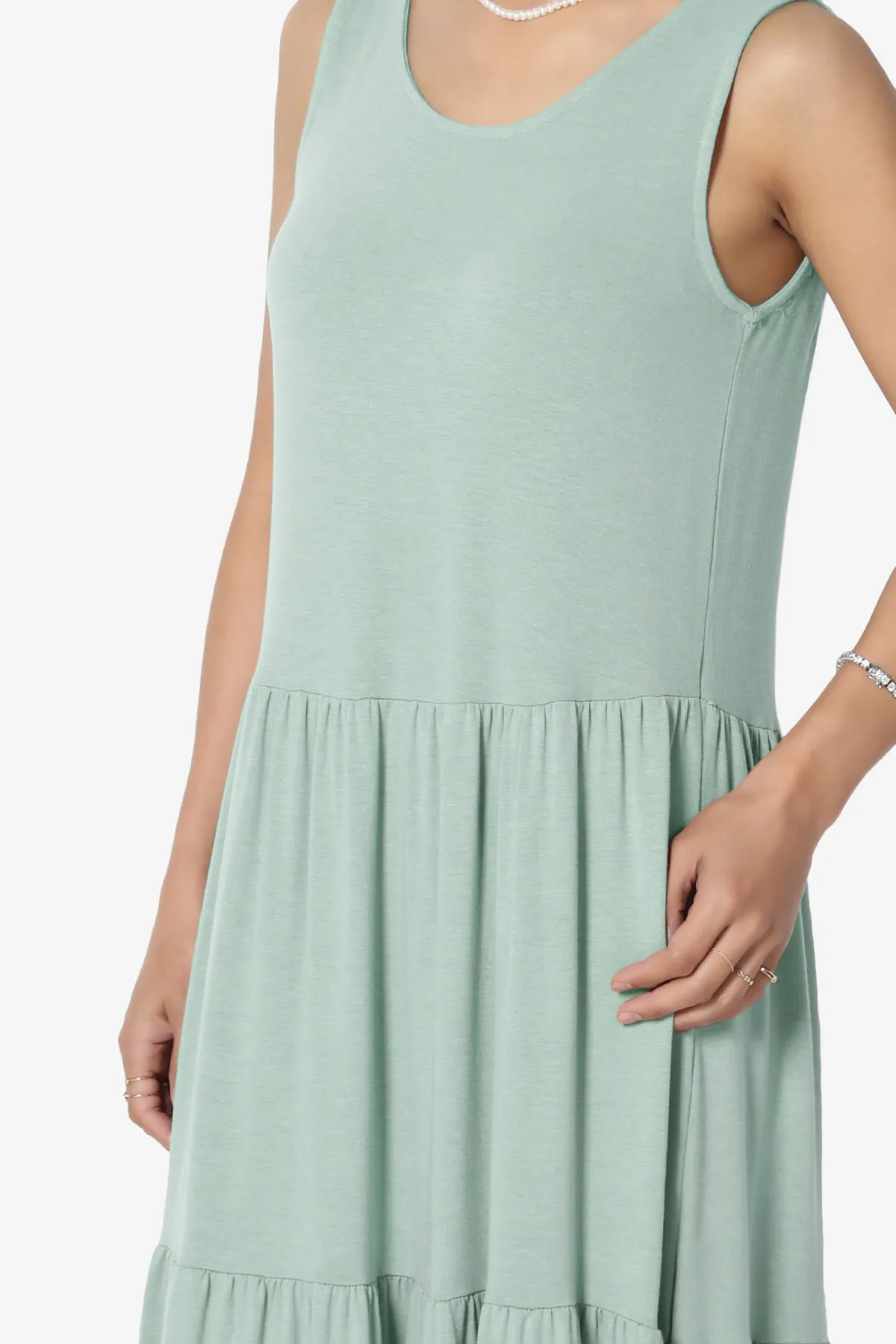 Macie Sleeveless Tiered Jersey Long Midi Dress