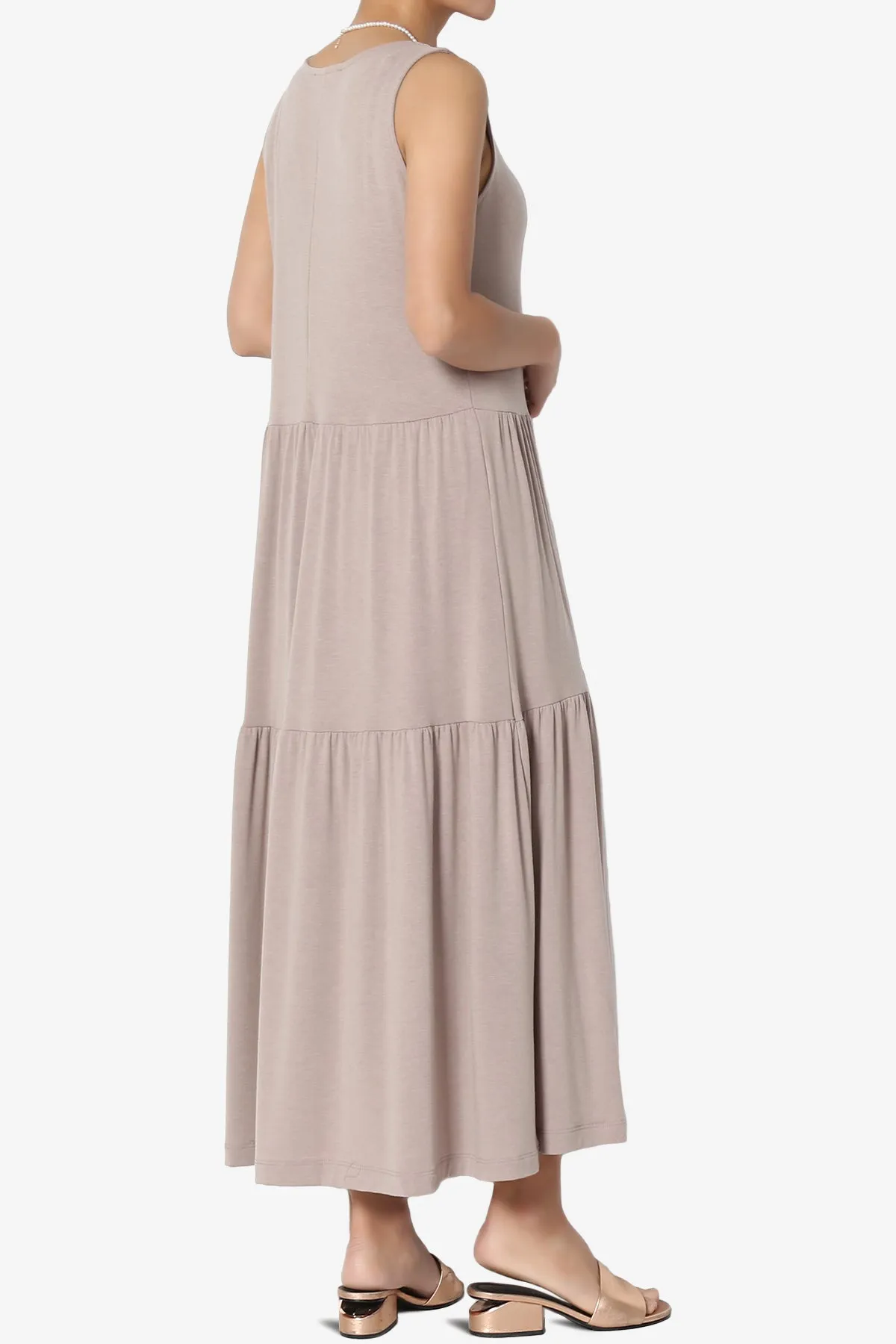Macie Sleeveless Tiered Jersey Long Midi Dress