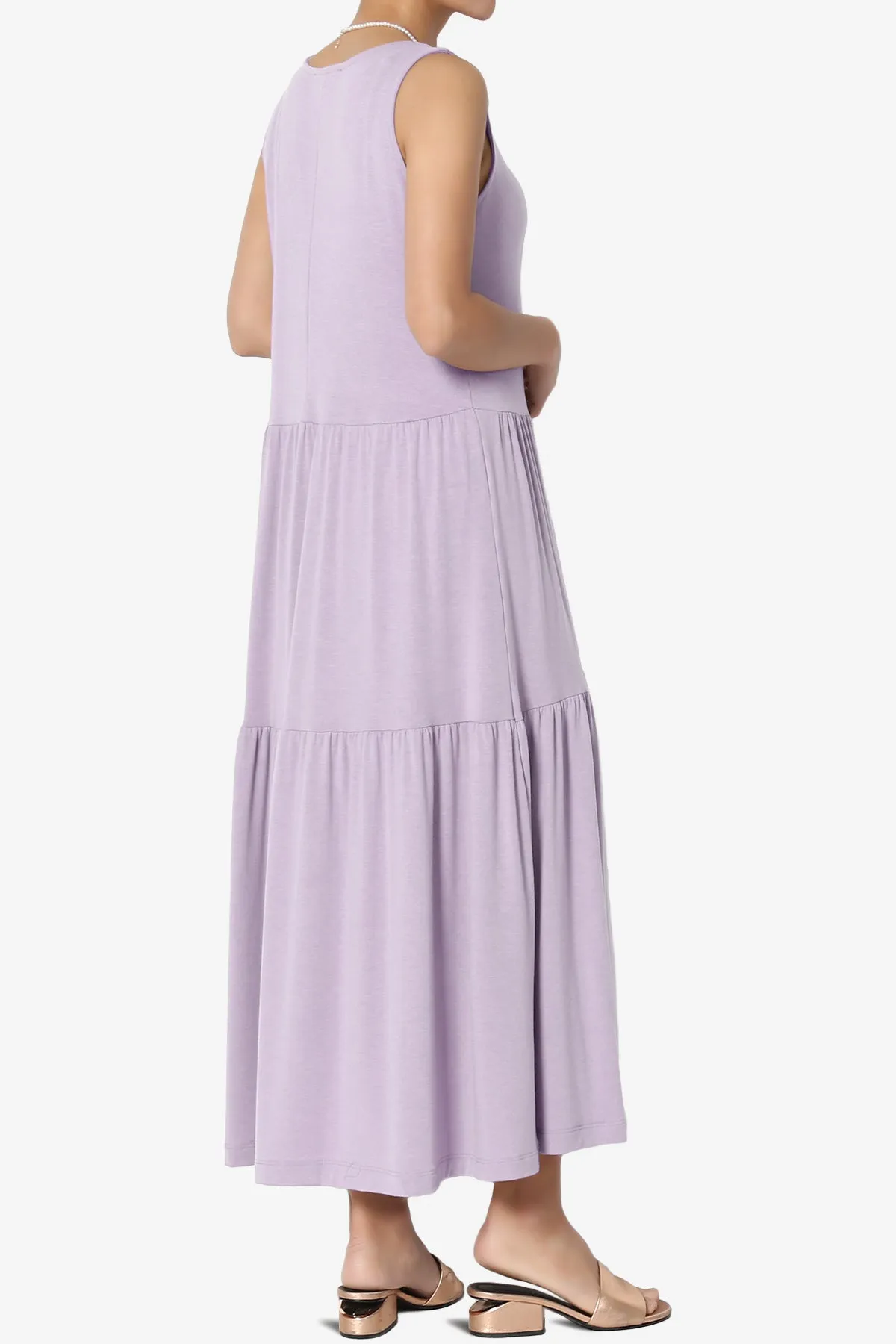Macie Sleeveless Tiered Jersey Long Midi Dress