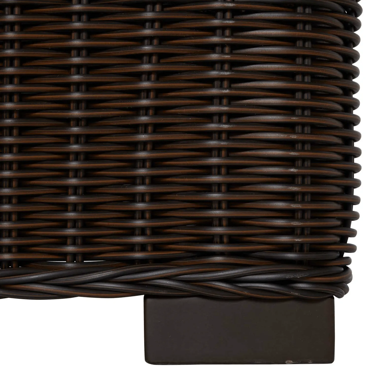 Malibu Outdoor Wicker Ottoman - Black Walnut