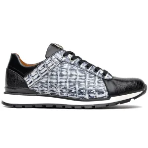 Marco Di Milano Portici Newspaper Men's Exotic Lizard / Crocodile Casual Sneakers