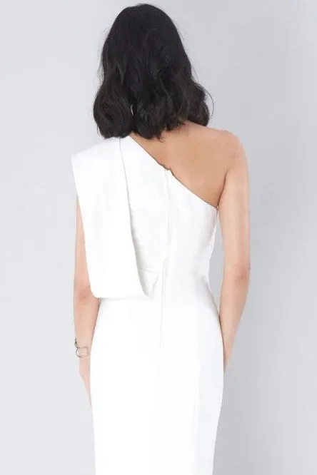 Mermaid Bridesmaid Dresses One-Shoulder Floor-Length Ivory Bridesmaid Dress with Split OHS139