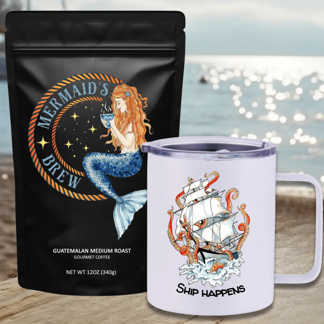 Mermaid's Brew Guatemalan Medium Roast Travel Coffee Bundle
