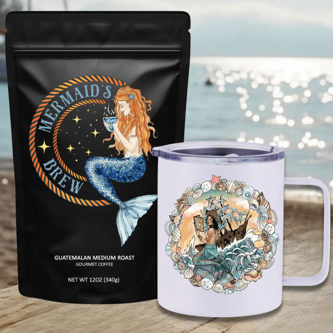 Mermaid's Brew Guatemalan Medium Roast Travel Coffee Bundle