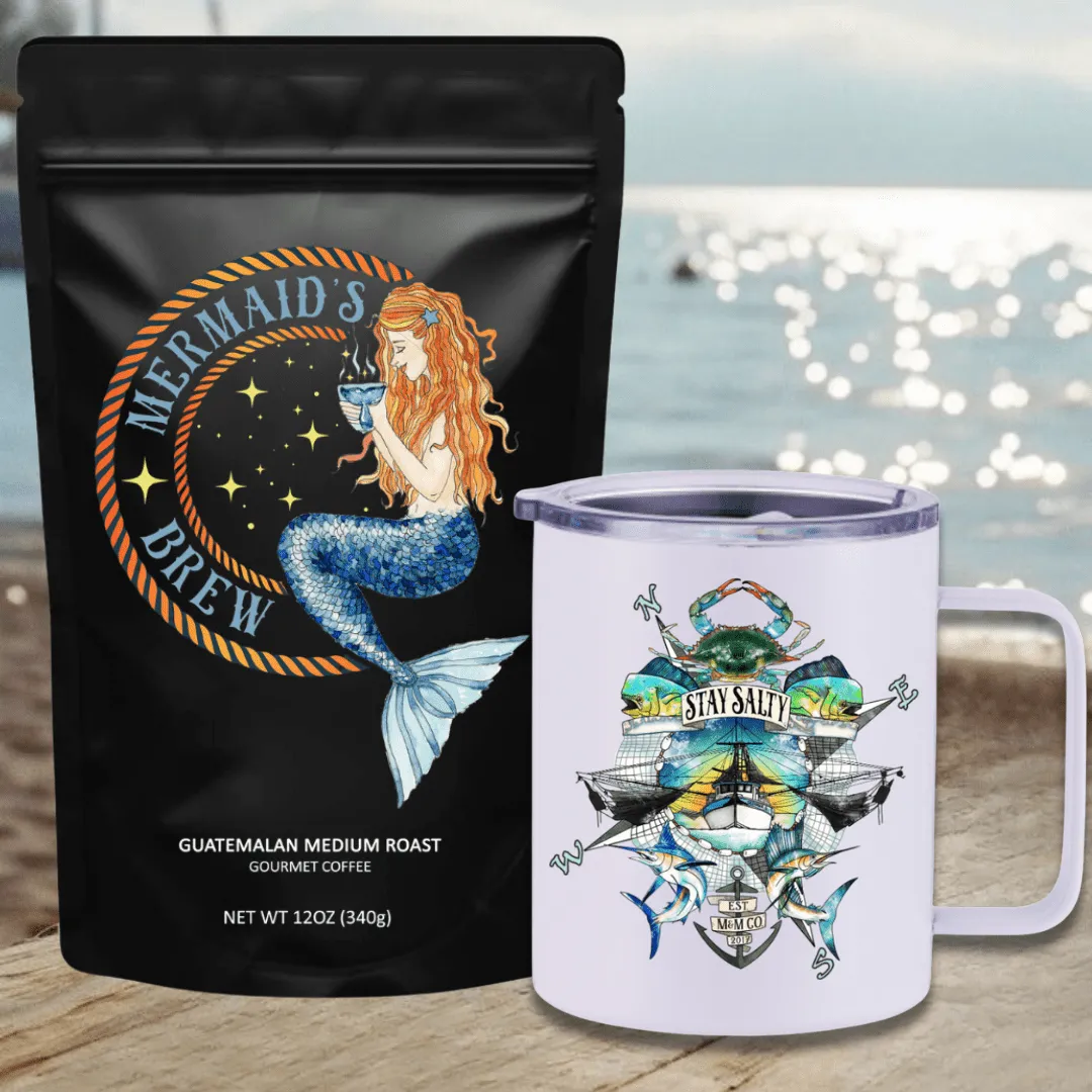 Mermaid's Brew Guatemalan Medium Roast Travel Coffee Bundle