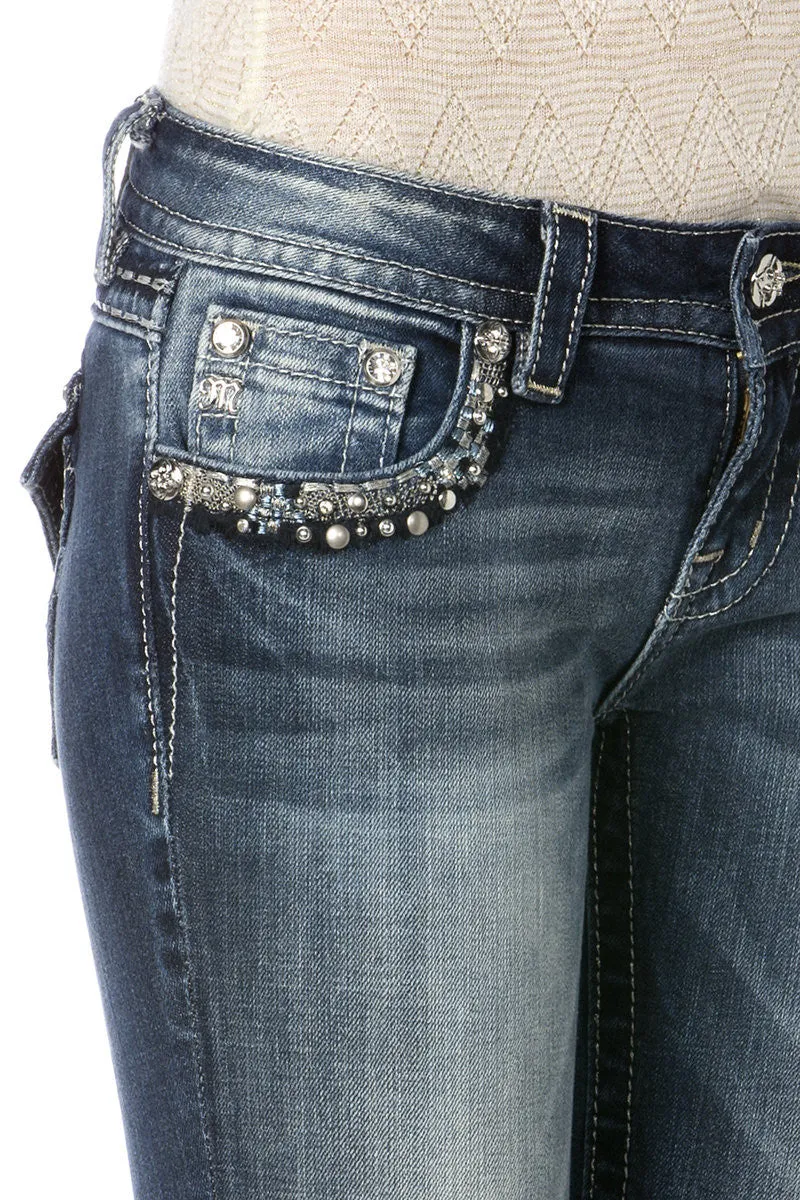 Miss Me Belles & Bling Border Skinny Jeans