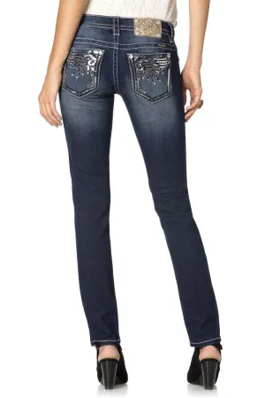 Miss Me Shine On Wings Skinny Jeans