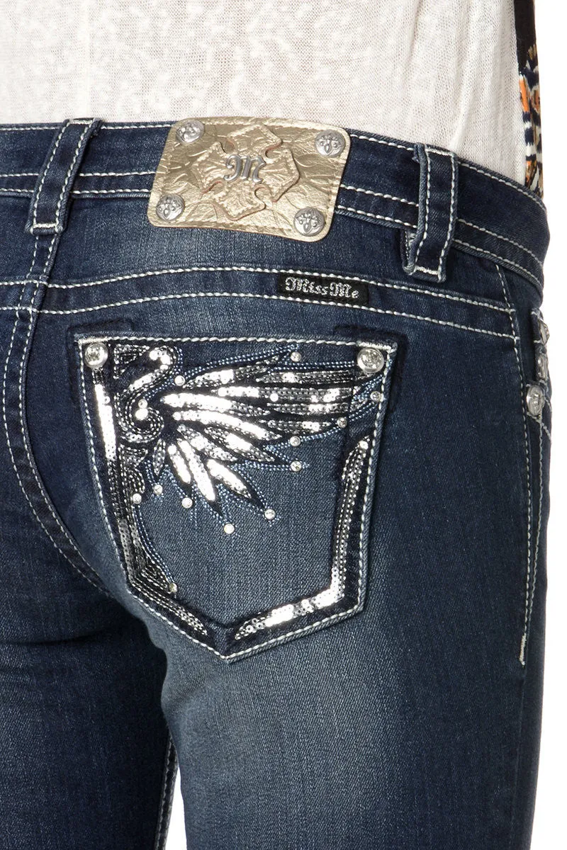 Miss Me Shine On Wings Skinny Jeans