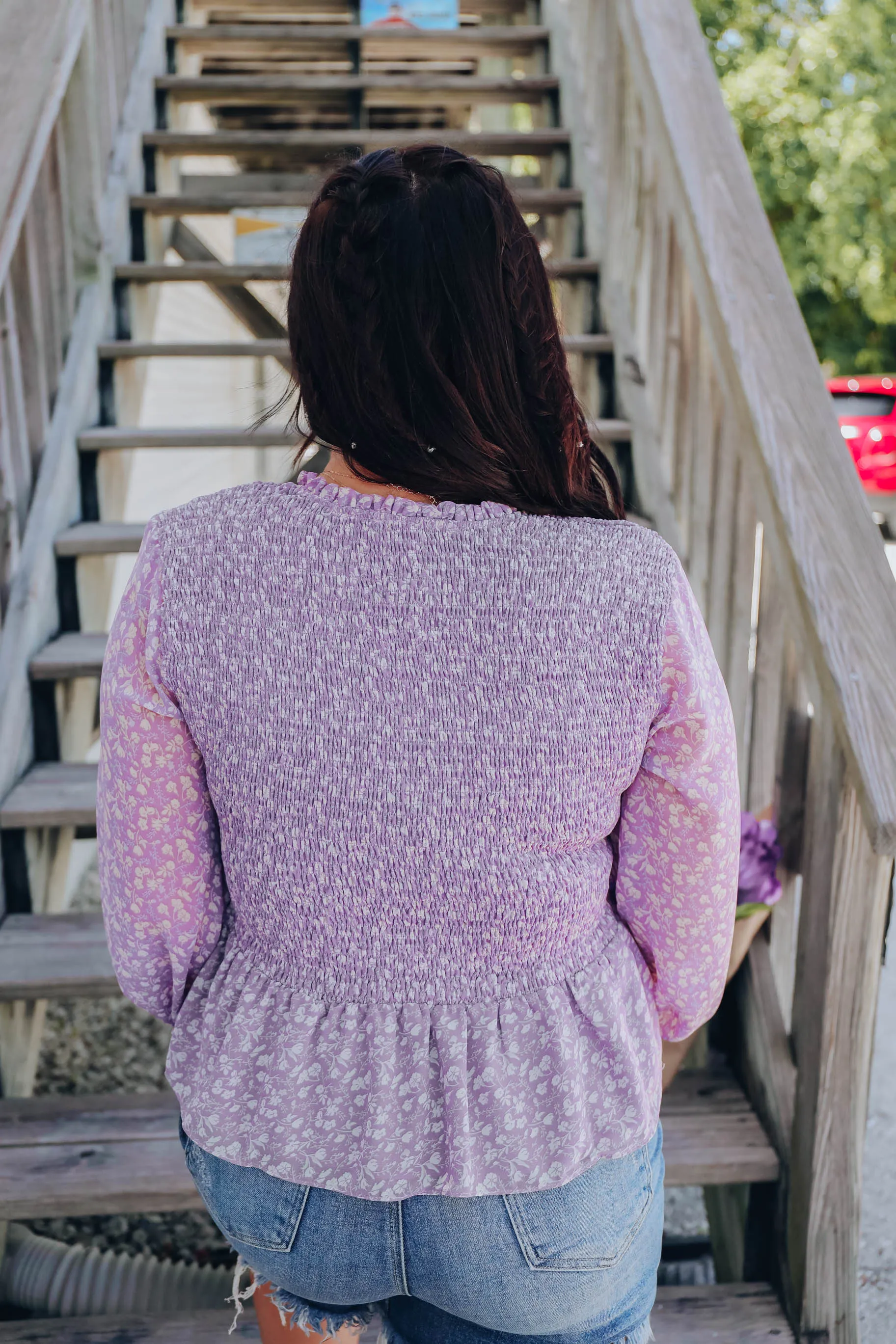 Misty Lilac Peplum Blouse