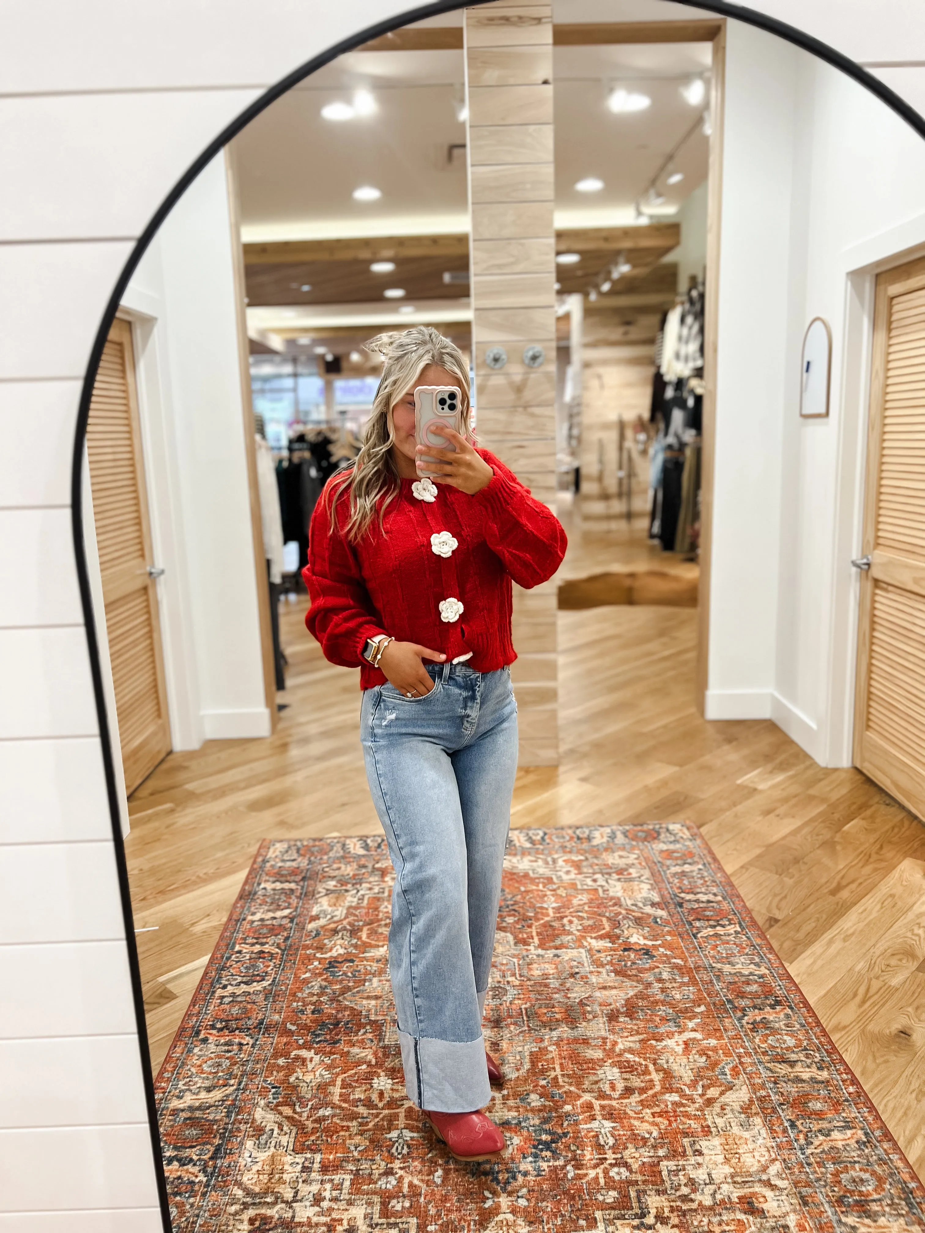 Miu Cuff Up Wide Leg Medium Jeans