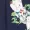 Navy Floral Culotte Jumpsuit With Cape Detail