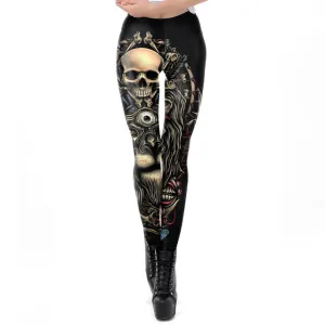 New Skull Design Gothic Steampunk Leggings