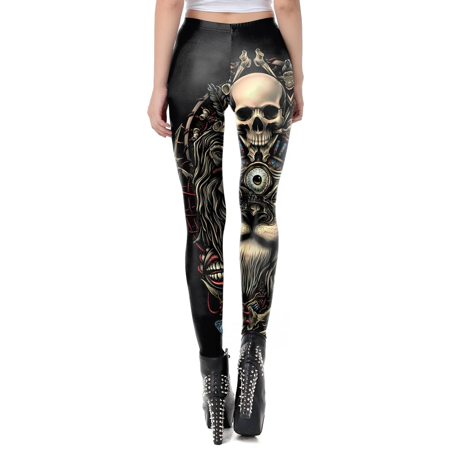New Skull Design Gothic Steampunk Leggings