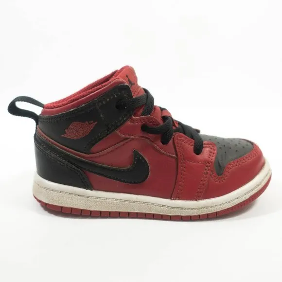 Nike Air Jordan 1 Mid Reverse Bred Sneakers - Toddler's Size 9C