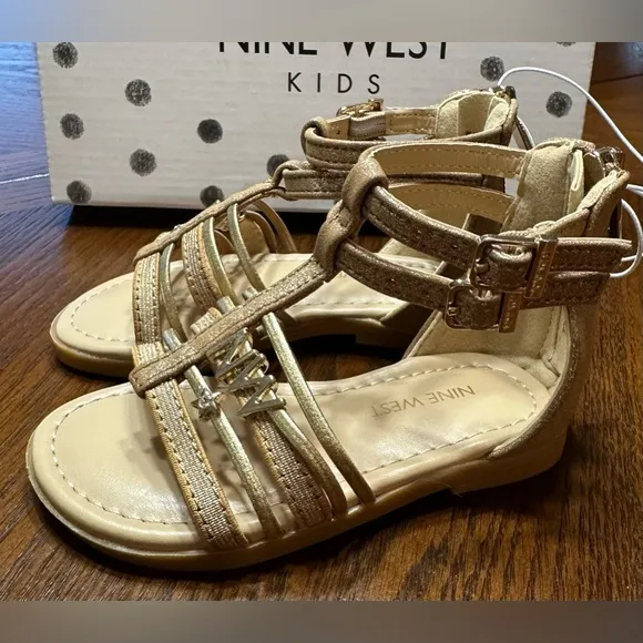 Nine West Kids Toddler/Baby Girls Lily Molly Cognac Sandals NWT Size 5