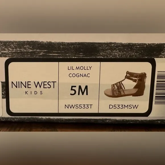 Nine West Kids Toddler/Baby Girls Lily Molly Cognac Sandals NWT Size 5