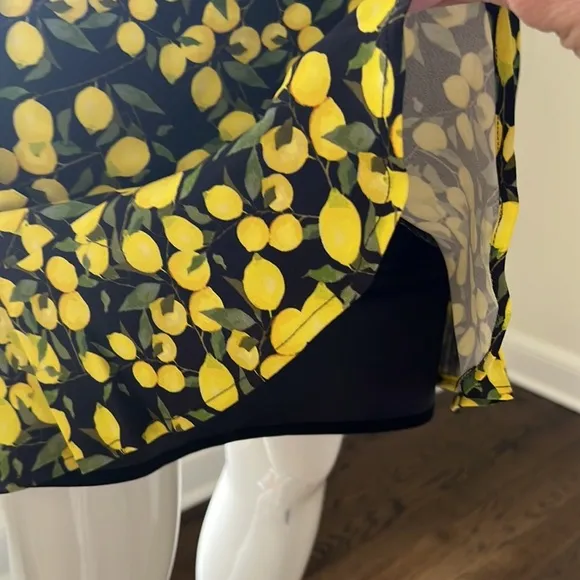 NWT Parker black and yellow lemon mini skirt size 10