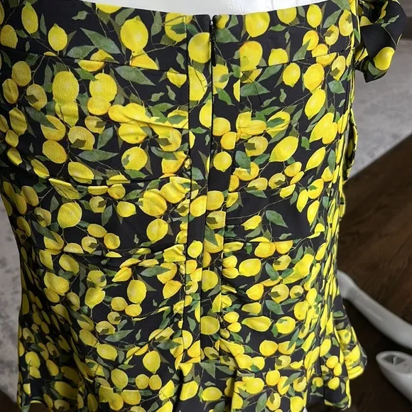 NWT Parker black and yellow lemon mini skirt size 10