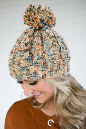 Oatmeal Speckled Pom Beanie