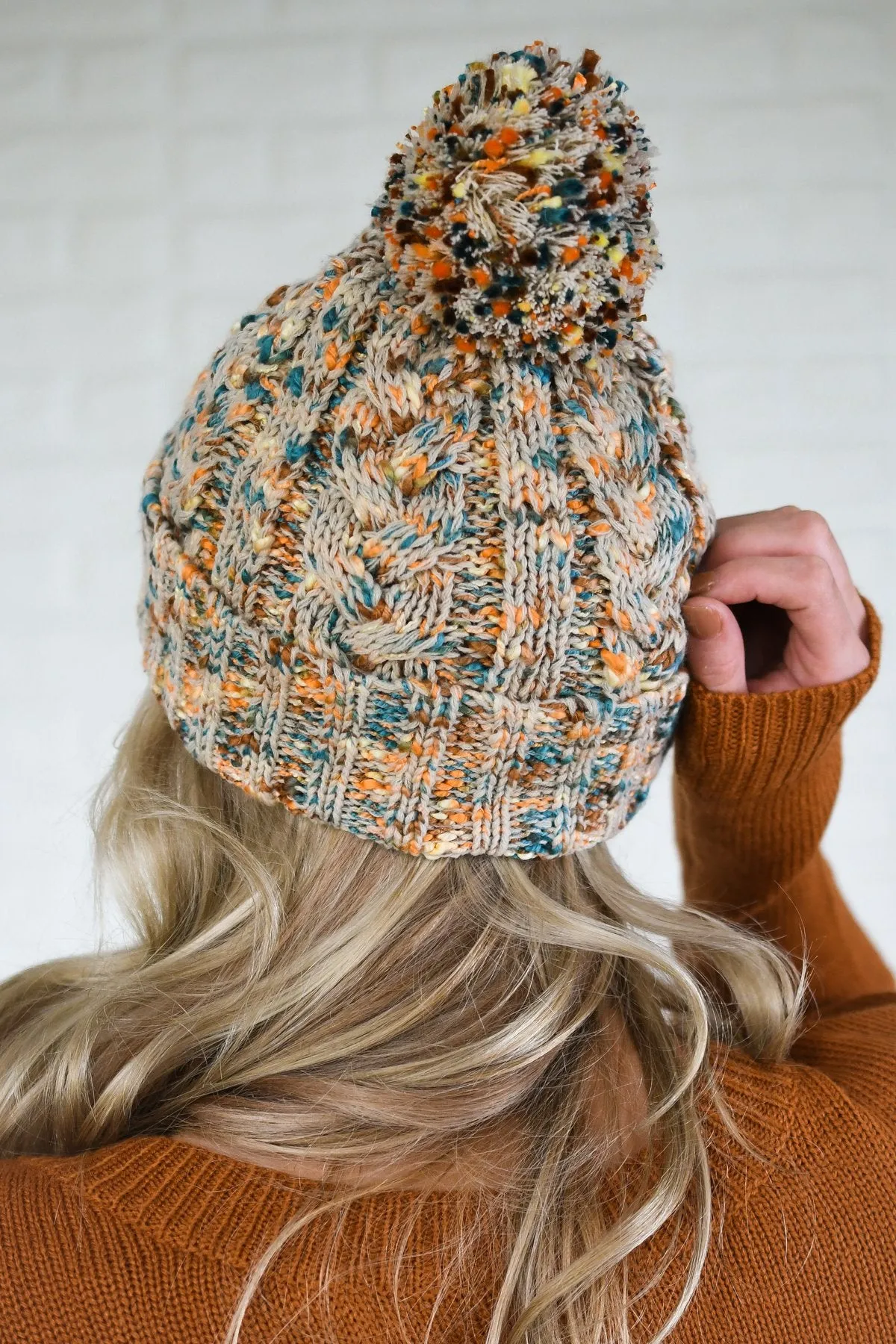 Oatmeal Speckled Pom Beanie