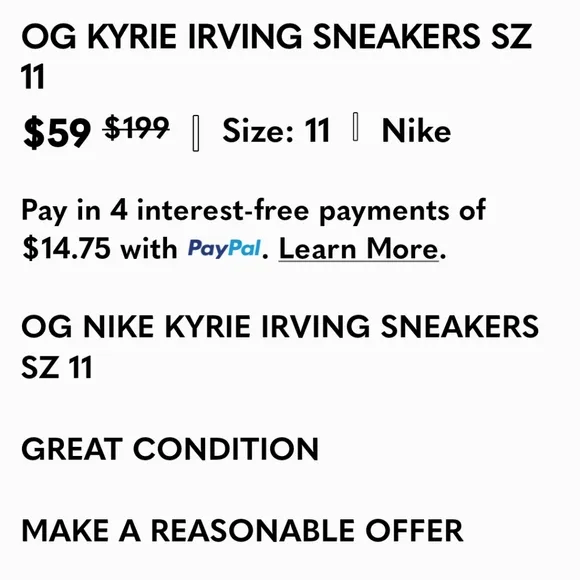 OG KYRIE IRVING SNEAKERS SZ 11
