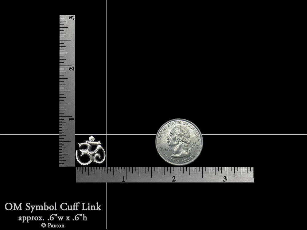OM Symbol Cuff Links Sterling Silver