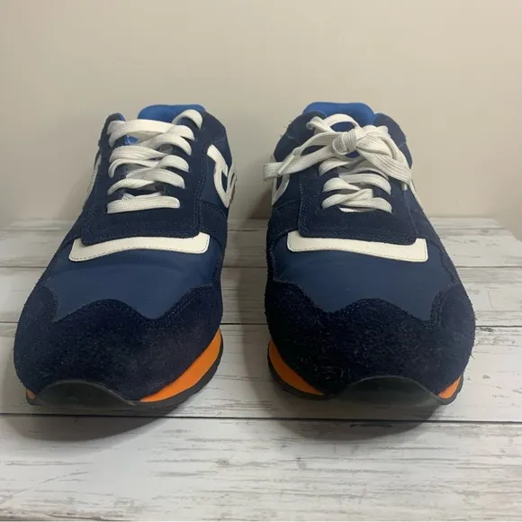 Opp France Lace-Up Suede Sneakers Blue Size 10