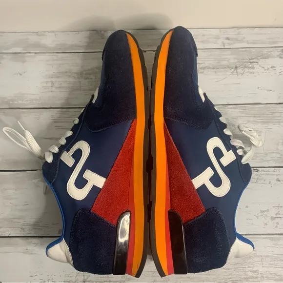 Opp France Lace-Up Suede Sneakers Blue Size 10