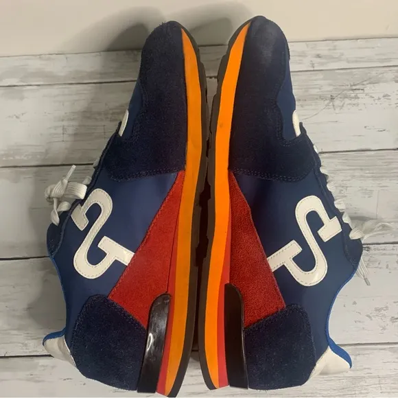 Opp France Lace-Up Suede Sneakers Blue Size 10