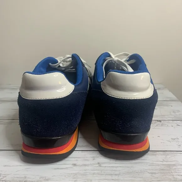 Opp France Lace-Up Suede Sneakers Blue Size 10