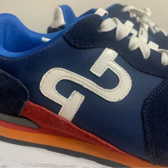 Opp France Lace-Up Suede Sneakers Blue Size 10