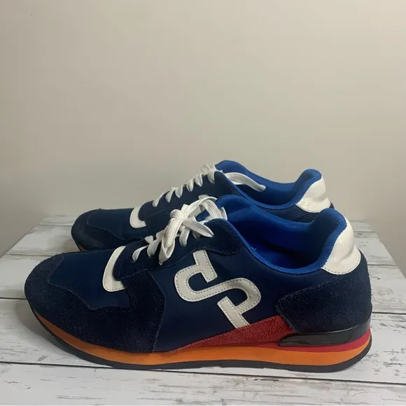 Opp France Lace-Up Suede Sneakers Blue Size 10