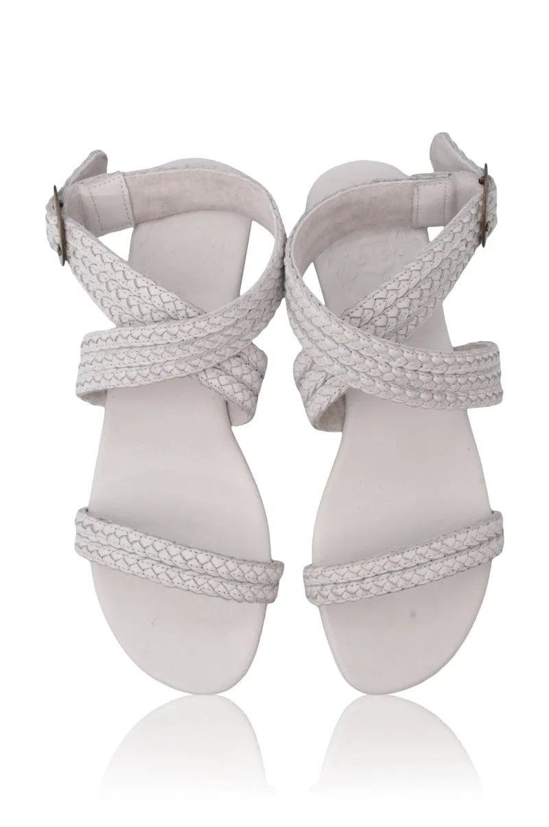 Orra Greek Leather Sandals in Dark Tan